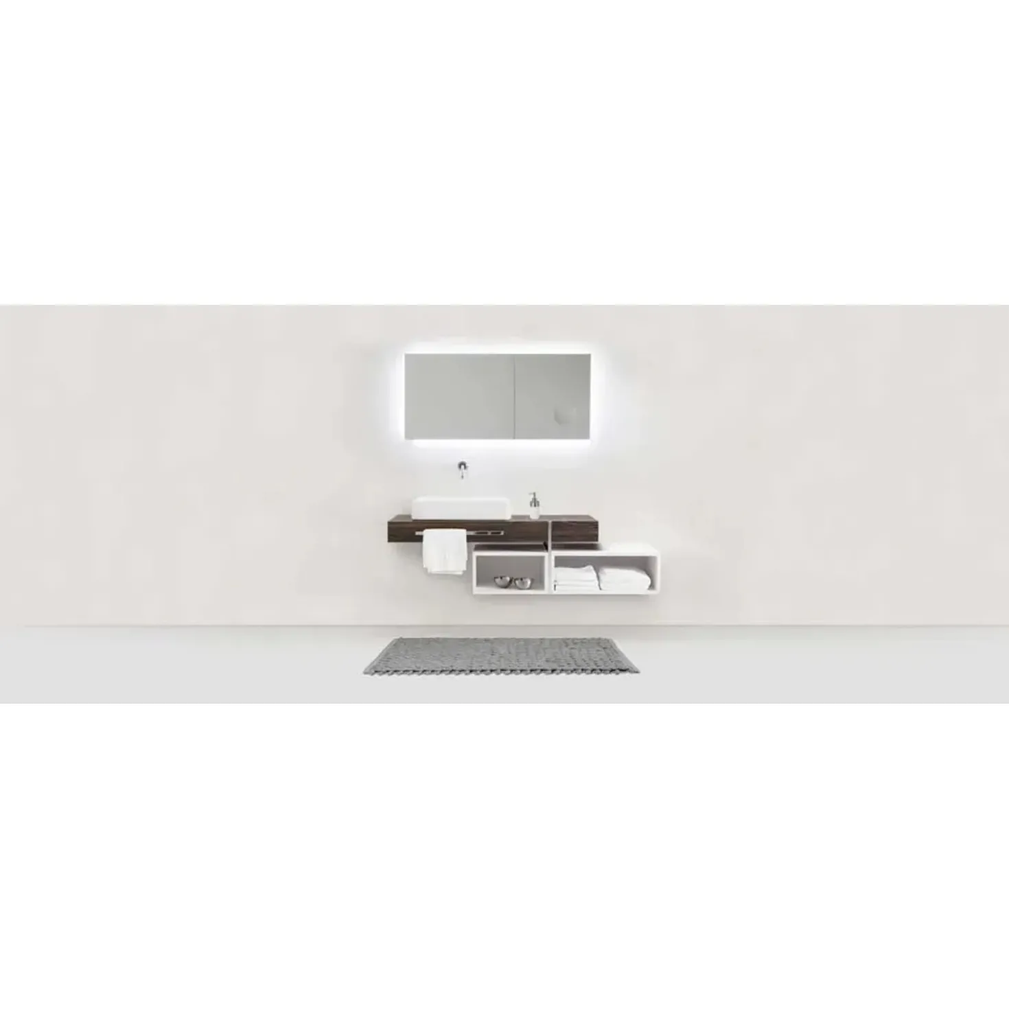 Tappeto da bagno antiscivolo Arson 50x80 cm grigio