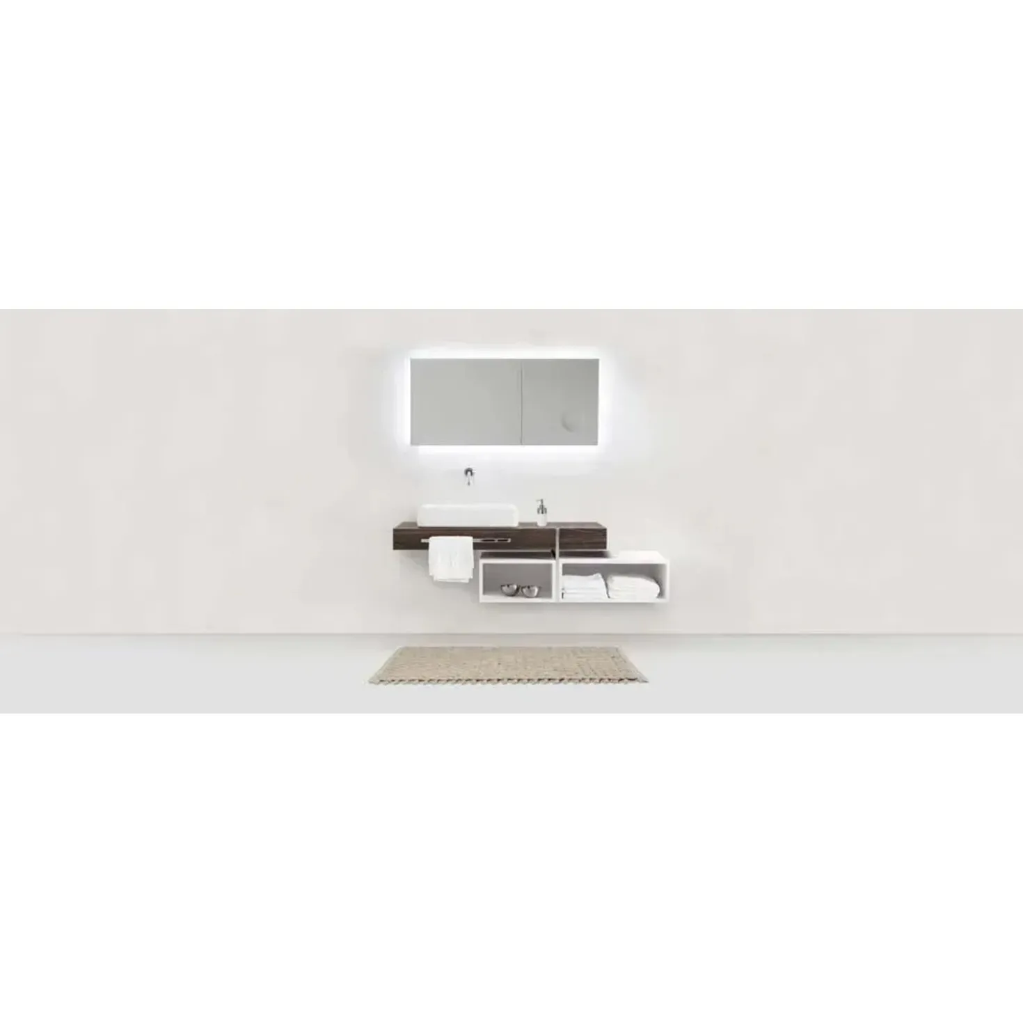 Tappeto da bagno antiscivolo Arson 50x80 cm beige