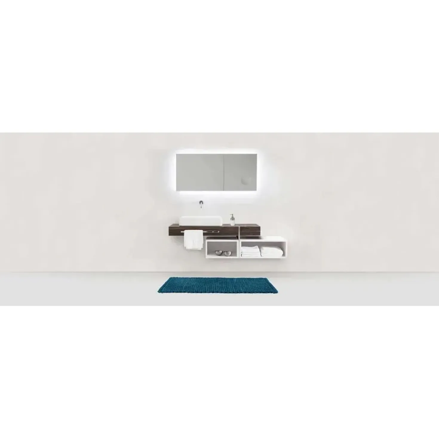 Tappeto da bagno antiscivolo Covelo 50x80 cm blu scuro
