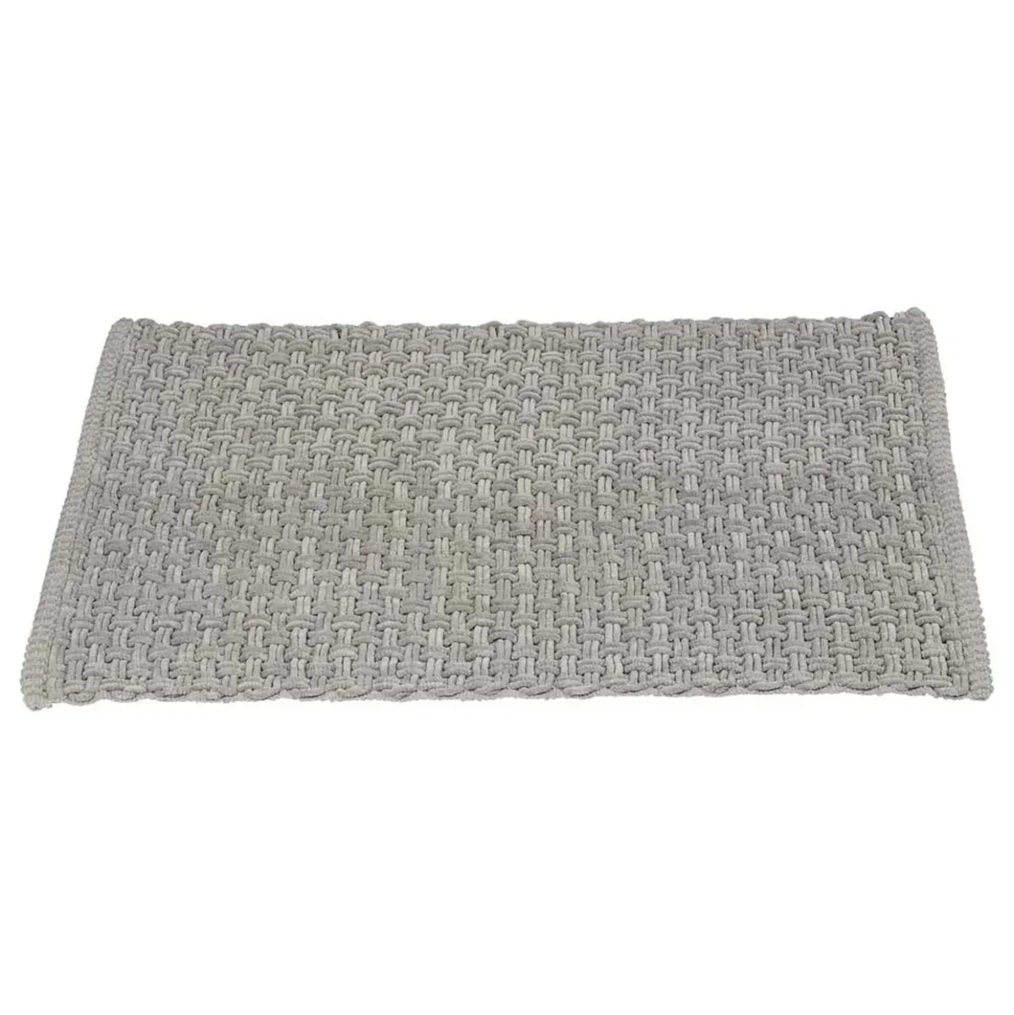 Tappeto da bagno Ecoli 50x80 cm grigio design intrecciato moderno