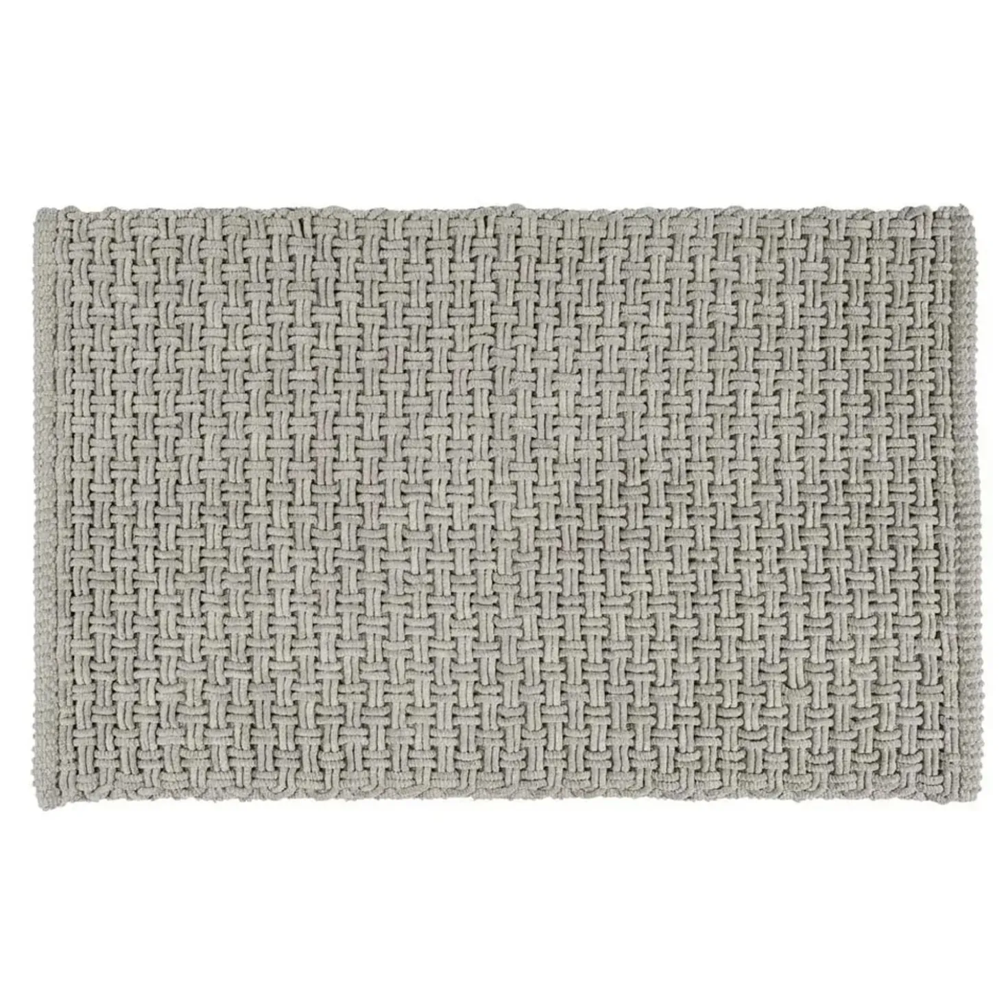 Tappeto da bagno Ecoli 50x80 cm grigio design intrecciato moderno
