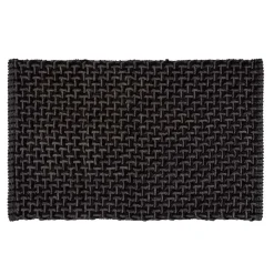 Tappeto da bagno Ecoli 50x80 cm antracite design intrecciato moderno