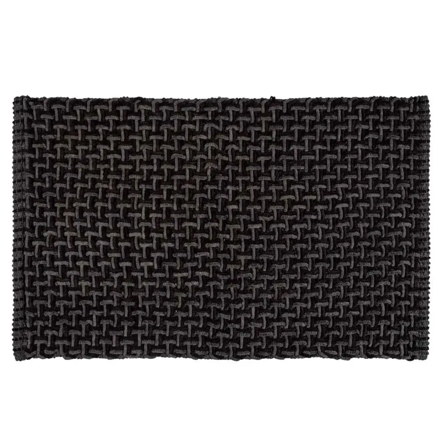 Tappeto da bagno Ecoli 50x80 cm antracite design intrecciato moderno