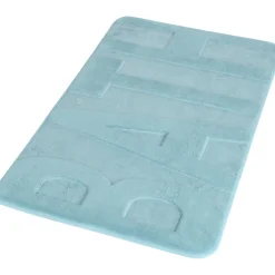 Tappeto da bagno Memory azzurro chiaro con scritta Bath