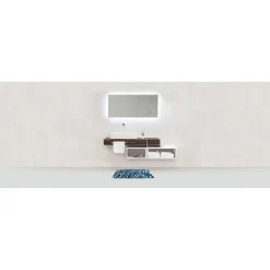 Tappeto da bagno Urdu 55x65 in microfibra blu