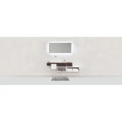 Tappeto da bagno Urdu 55x65 in microfibra grigio