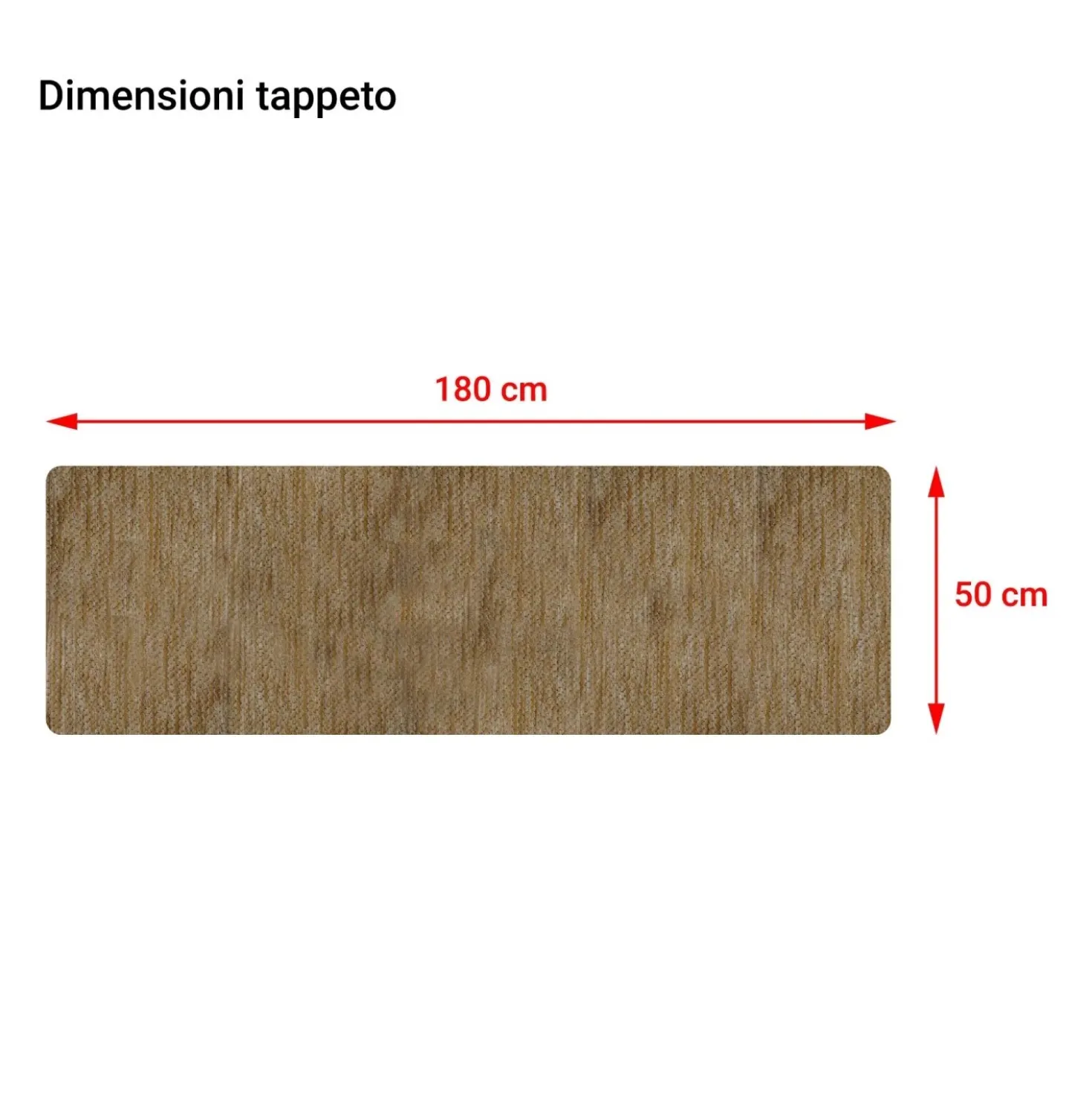 Tappeto in ciniglia antiscivolo Soave 50x180 cm marrone chiaro