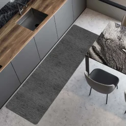 Tappeto in ciniglia antiscivolo Soave 50x180 cm grigio topo