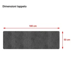 Tappeto in ciniglia antiscivolo Soave 50x180 cm grigio topo