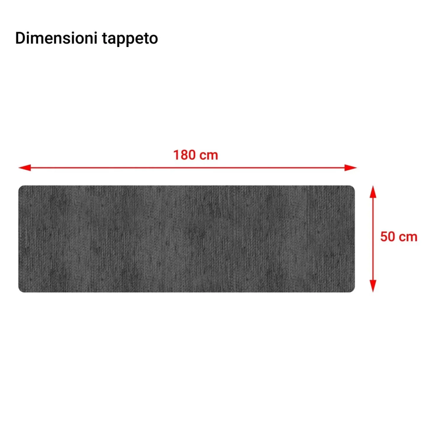 Tappeto in ciniglia antiscivolo Soave 50x180 cm grigio topo