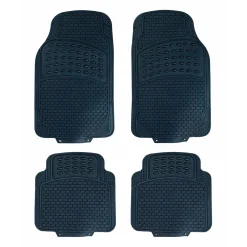 Tappeto per Auto Nero 69x43cm Universale 100% PVC 4pz