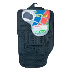 Tappeto per Auto Nero 69x43cm Universale 100% PVC 4pz