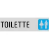 Targa adesiva di informazione "Toilette" vinile rigido 4 x15 cm grigia