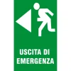 Targa EcoFix "Uscita di emergenza" sinistra vinile adesivo 20 x 30 cm