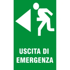 Targa EcoFix "Uscita di emergenza" sinistra vinile adesivo 20 x 30 cm