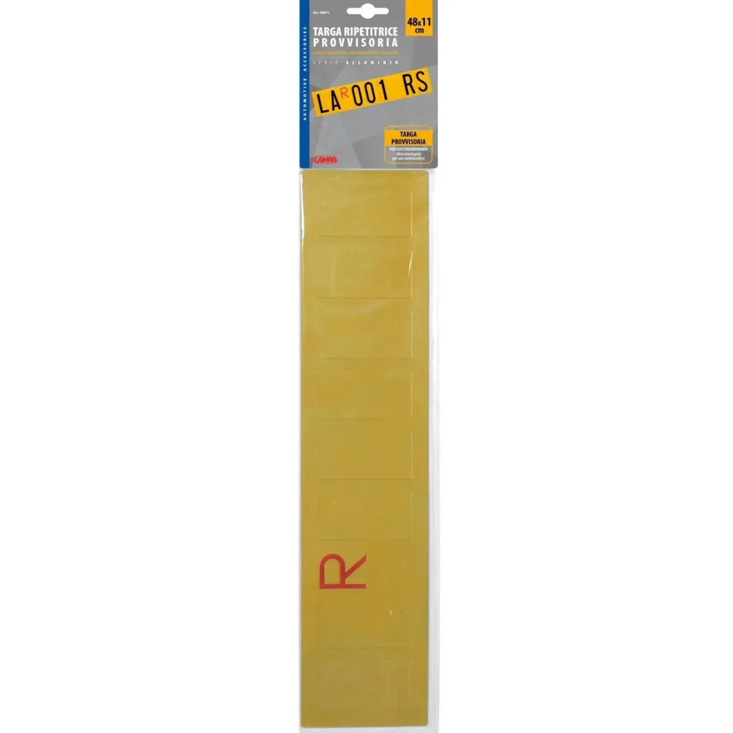 Targa ripetitrice provvisoria per rimorchi 480x110 mm
