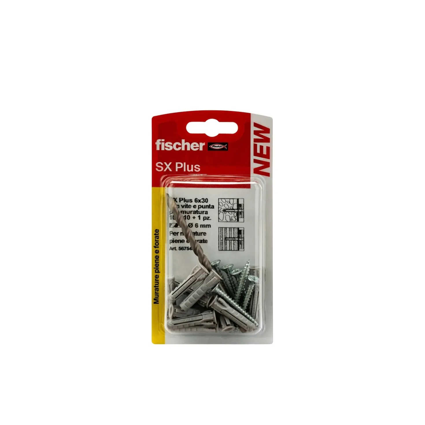 Tassello a espansione in nylon Fischer SX Ø 6 mm 10 pz