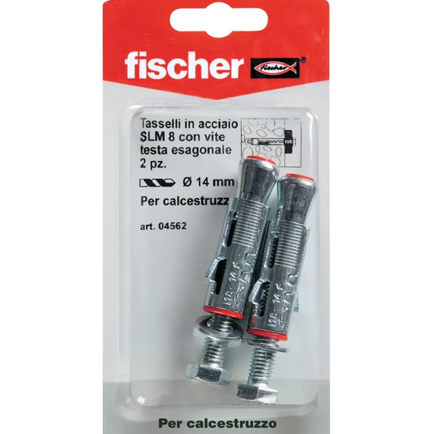 Tassello a espansione in acciaio Fischer SL M Ø 14 mm 2 pz