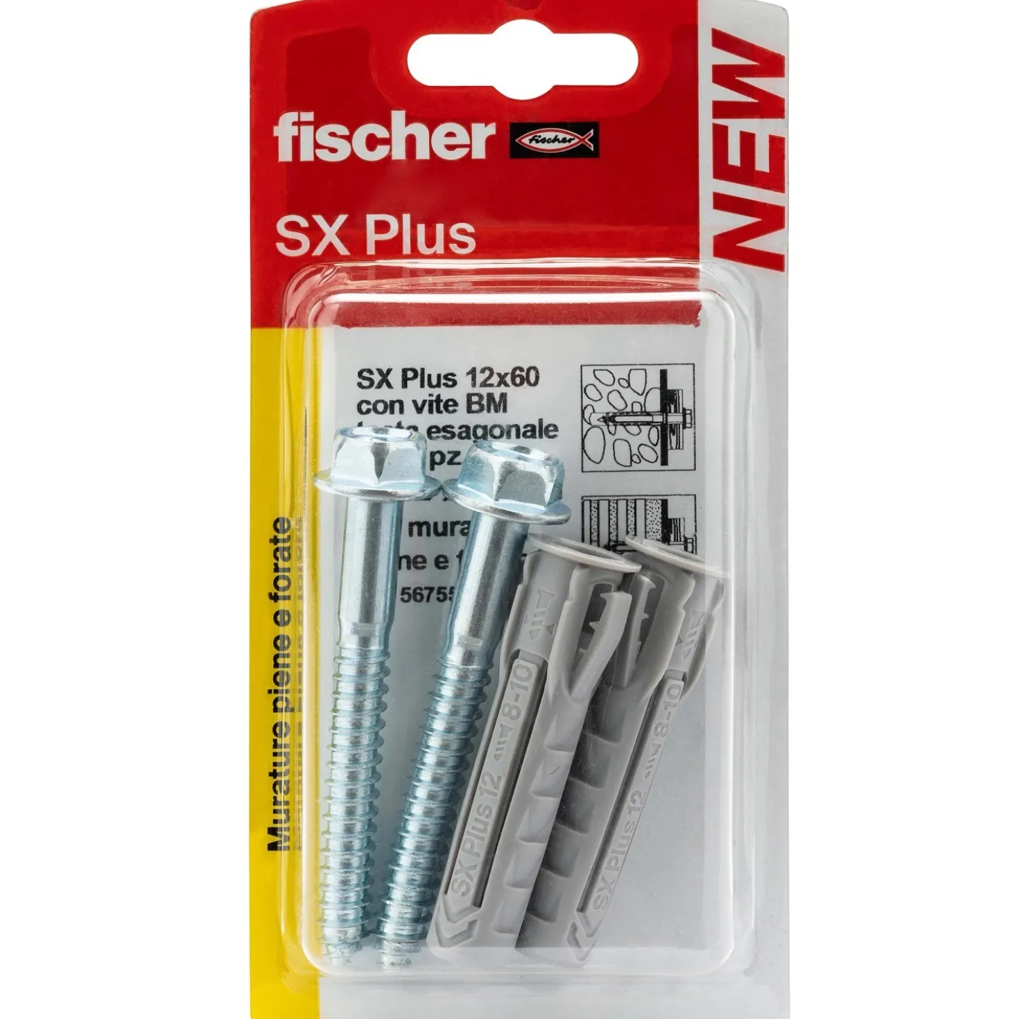 Tassello a espansione in nylon Fischer SX Ø 12 mm 2 pz