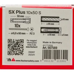 Tassello a espansione SX Plus Ø 10 mm 10 pz