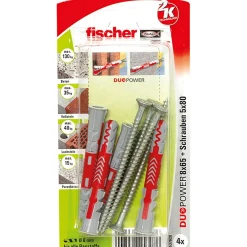 Tassello Fischer Duopower 8 x 65 S K con vite 4 pz ciascuno