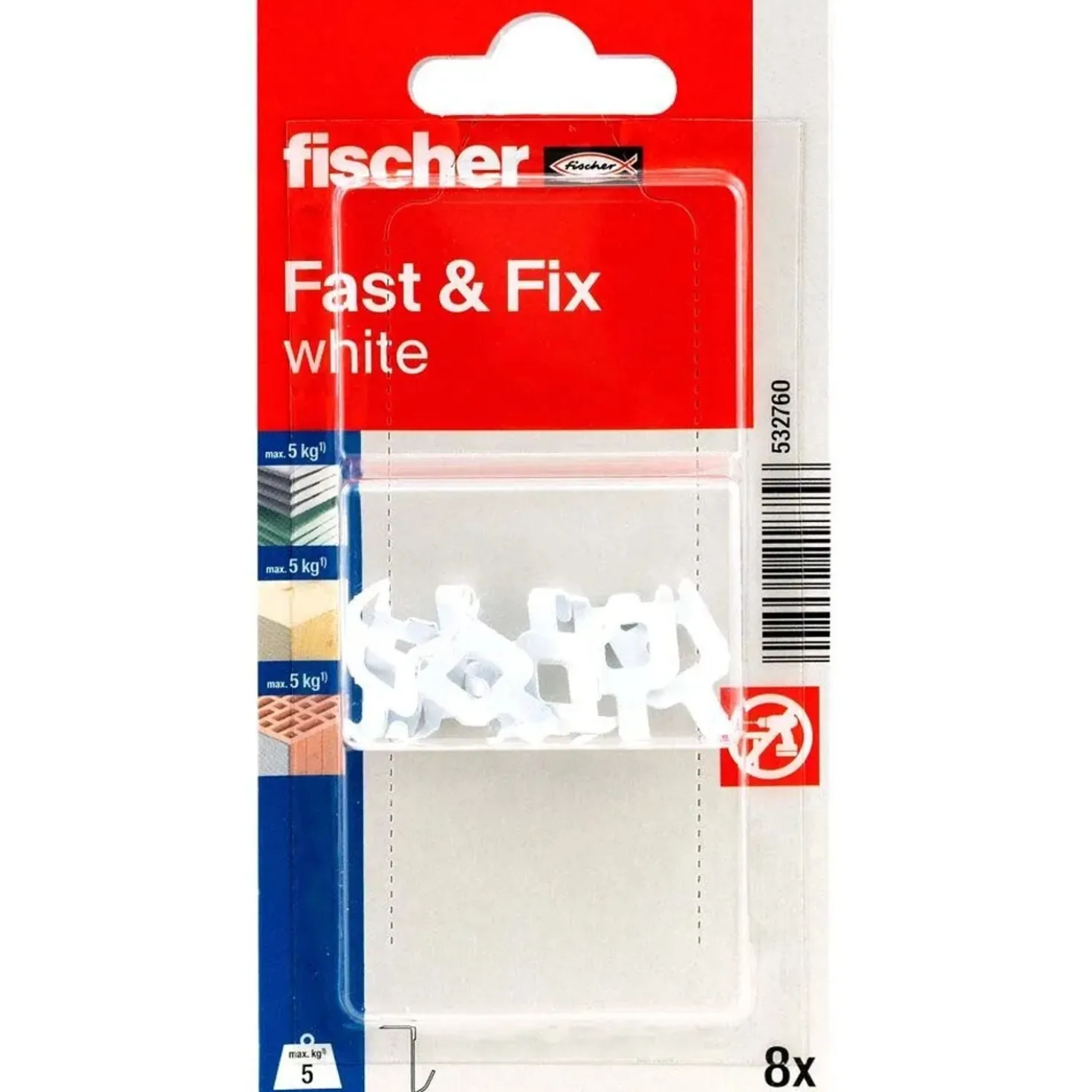 Tassello fissaquadro bianco Fischer Fast&Fix 145x75x20 mm