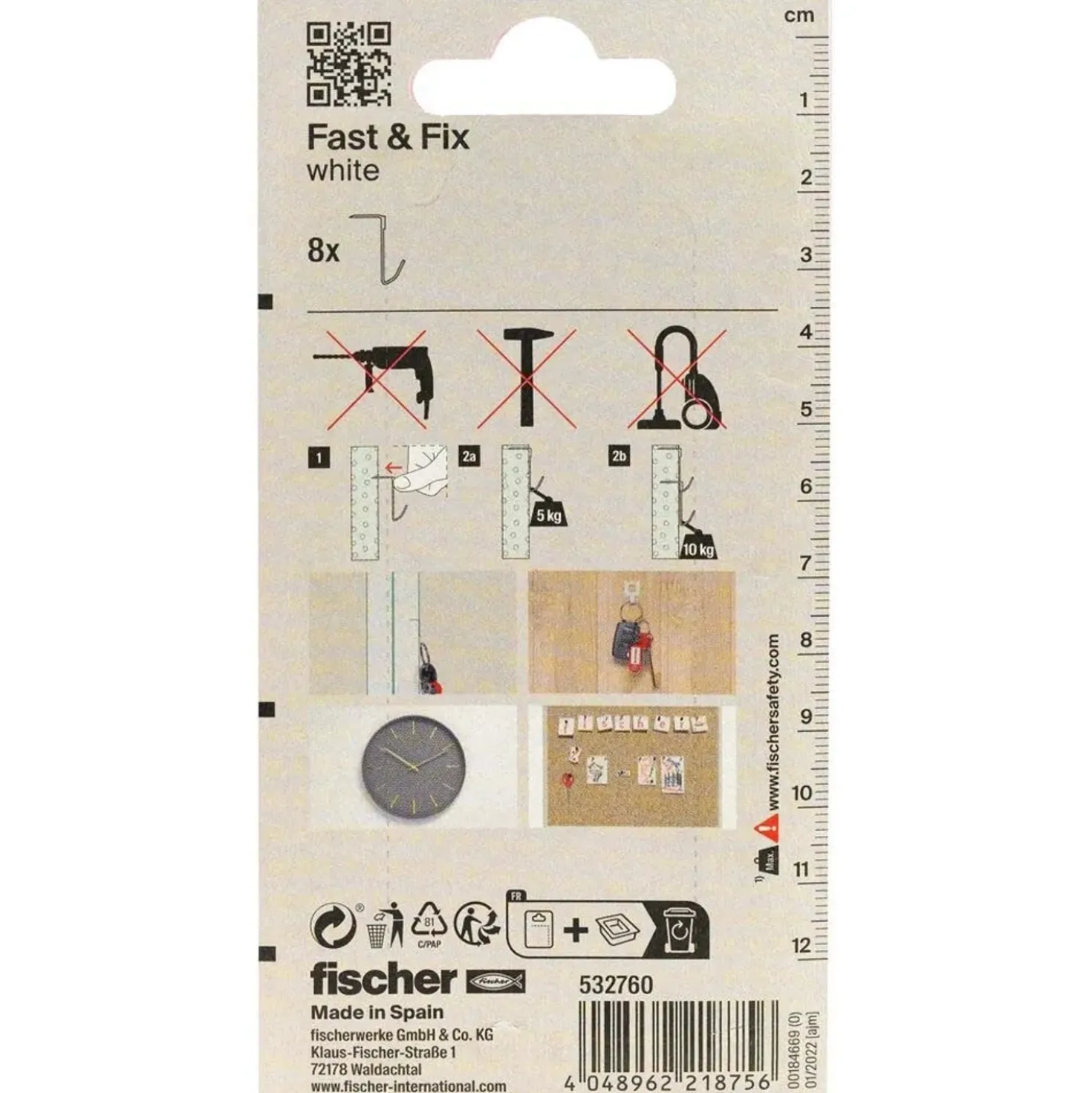 Tassello fissaquadro bianco Fischer Fast&Fix 145x75x20 mm
