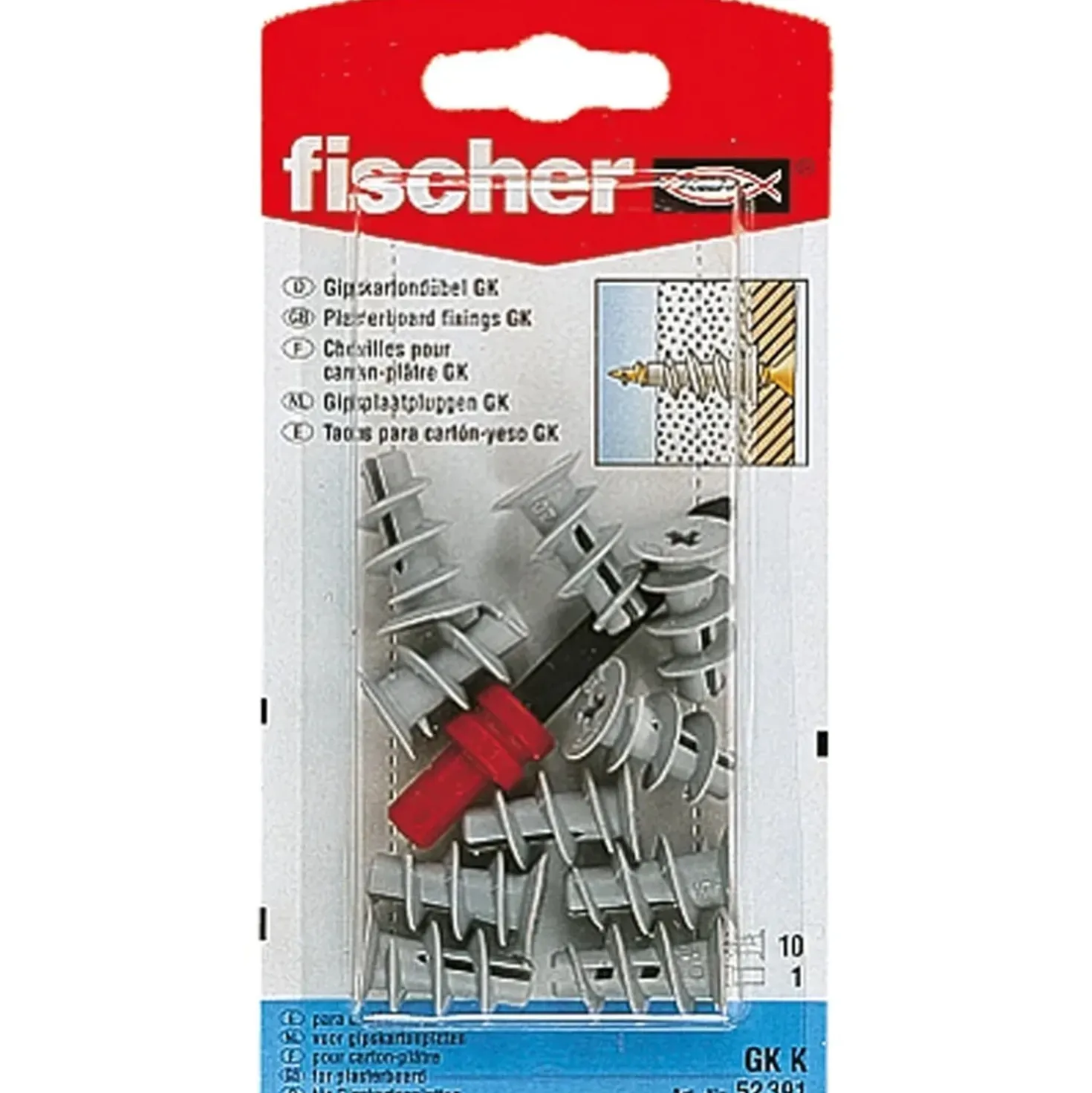 Tassello per cartongesso Fischer GK K Ø 4-5 mm 10 pz