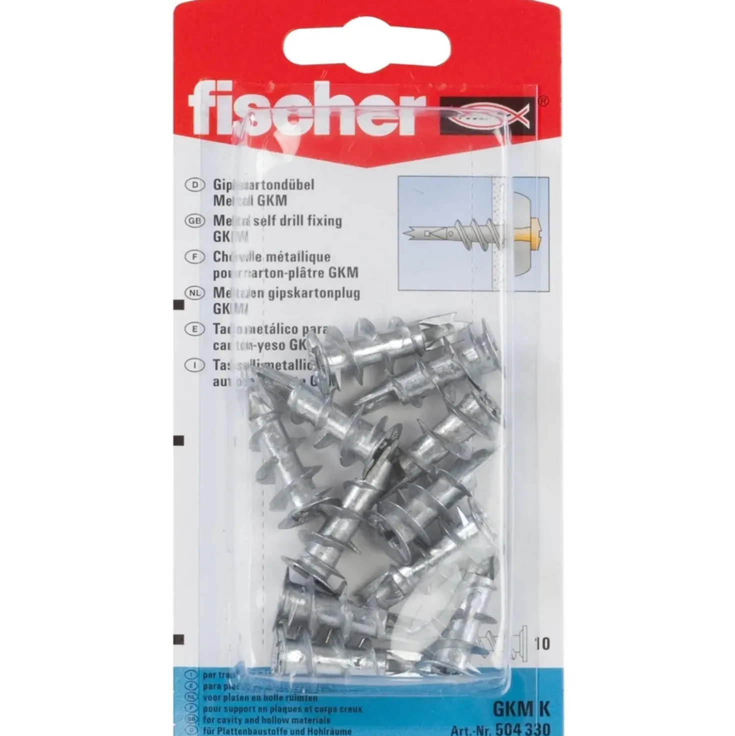 Tassello per cartongesso Fischer GKM 10 pz