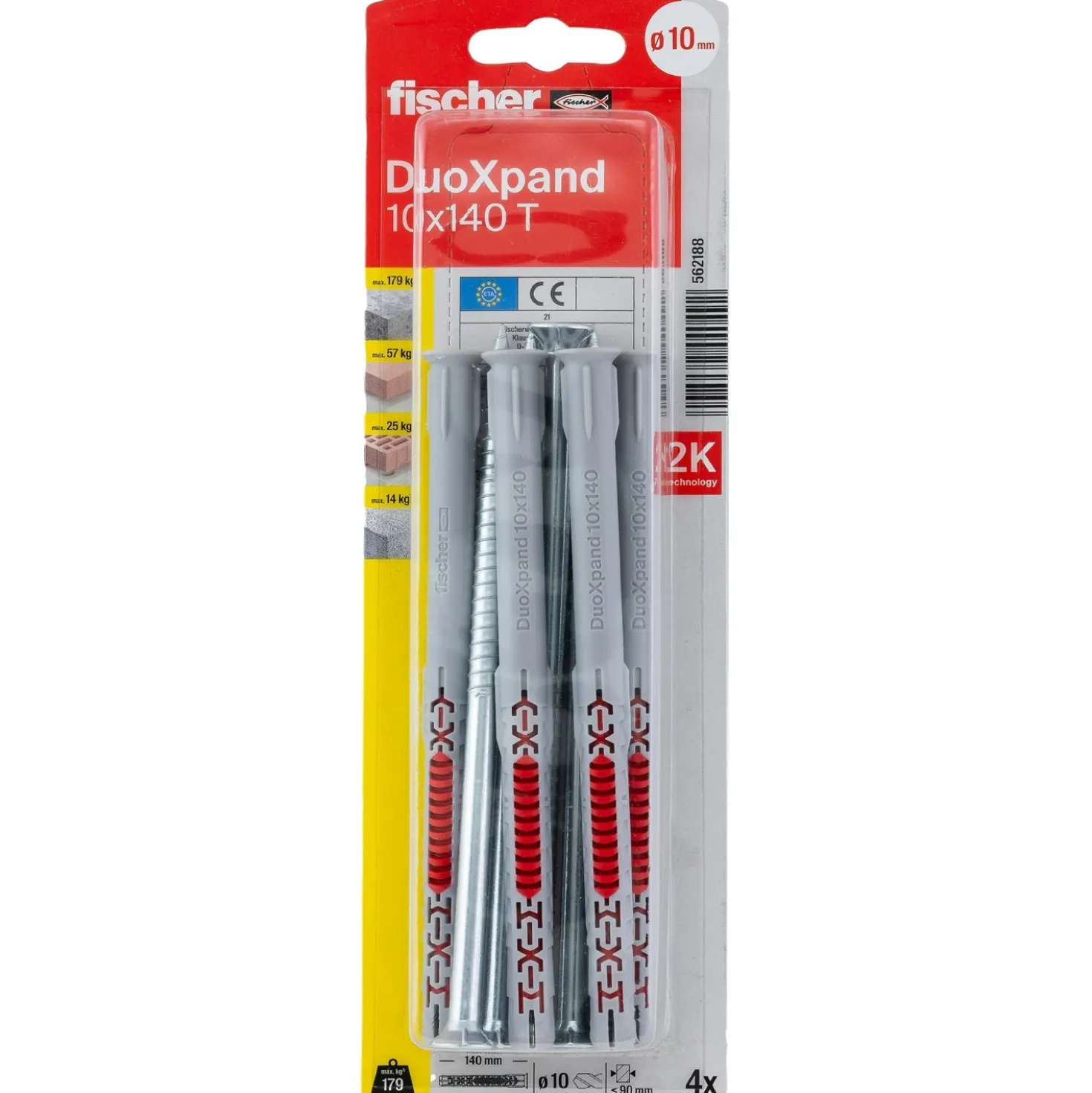 Tassello prolungato Fischer DuoXpand bimateriale Ø 10 x L 140 mm T K 4 pz