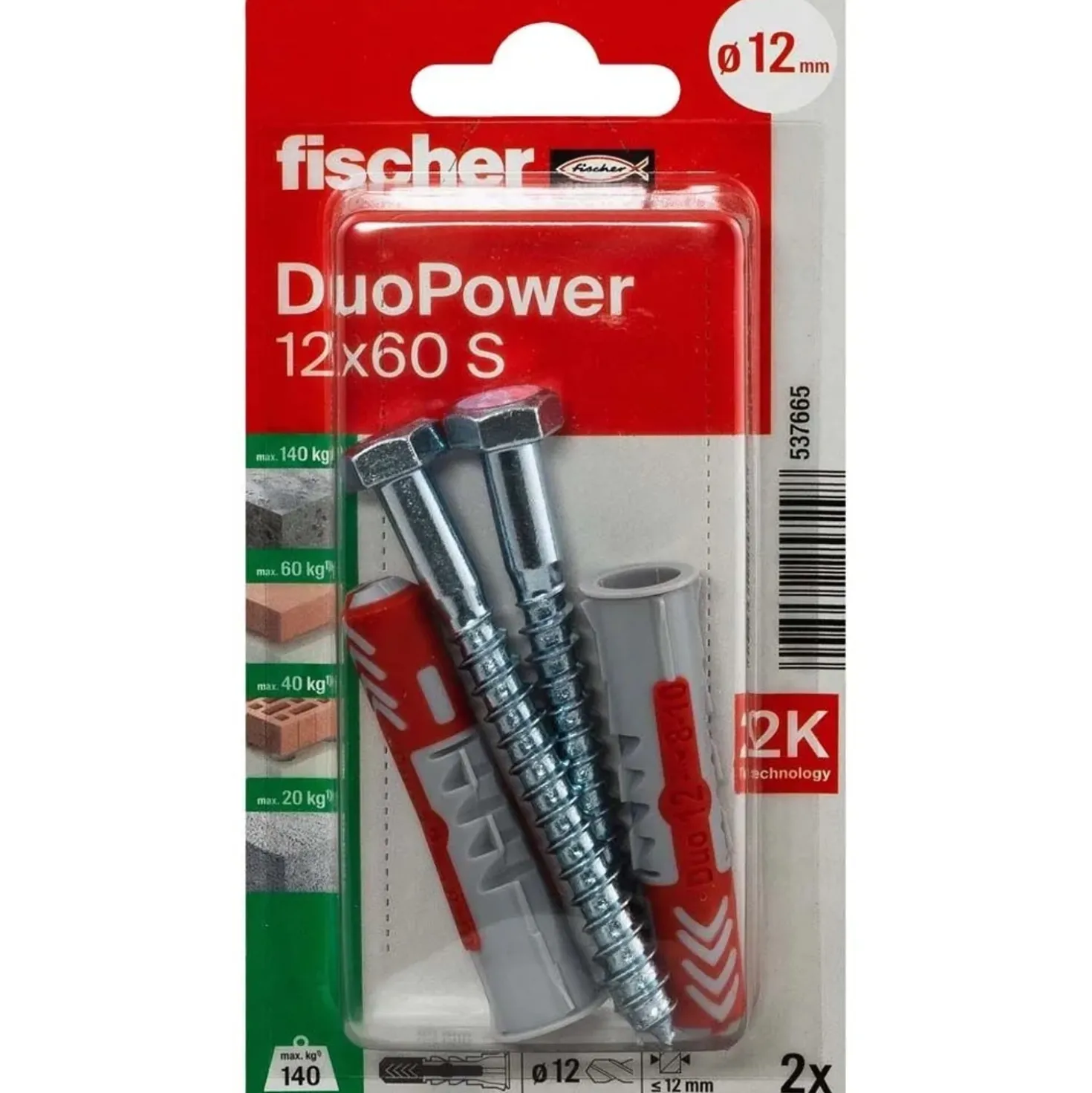 Tassello universale DuoPower Ø 12 mm 2 pz