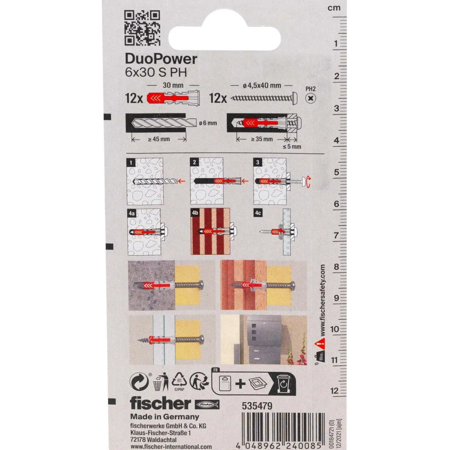 Tassello universale Fischer DuoPower 6x30 S PH
