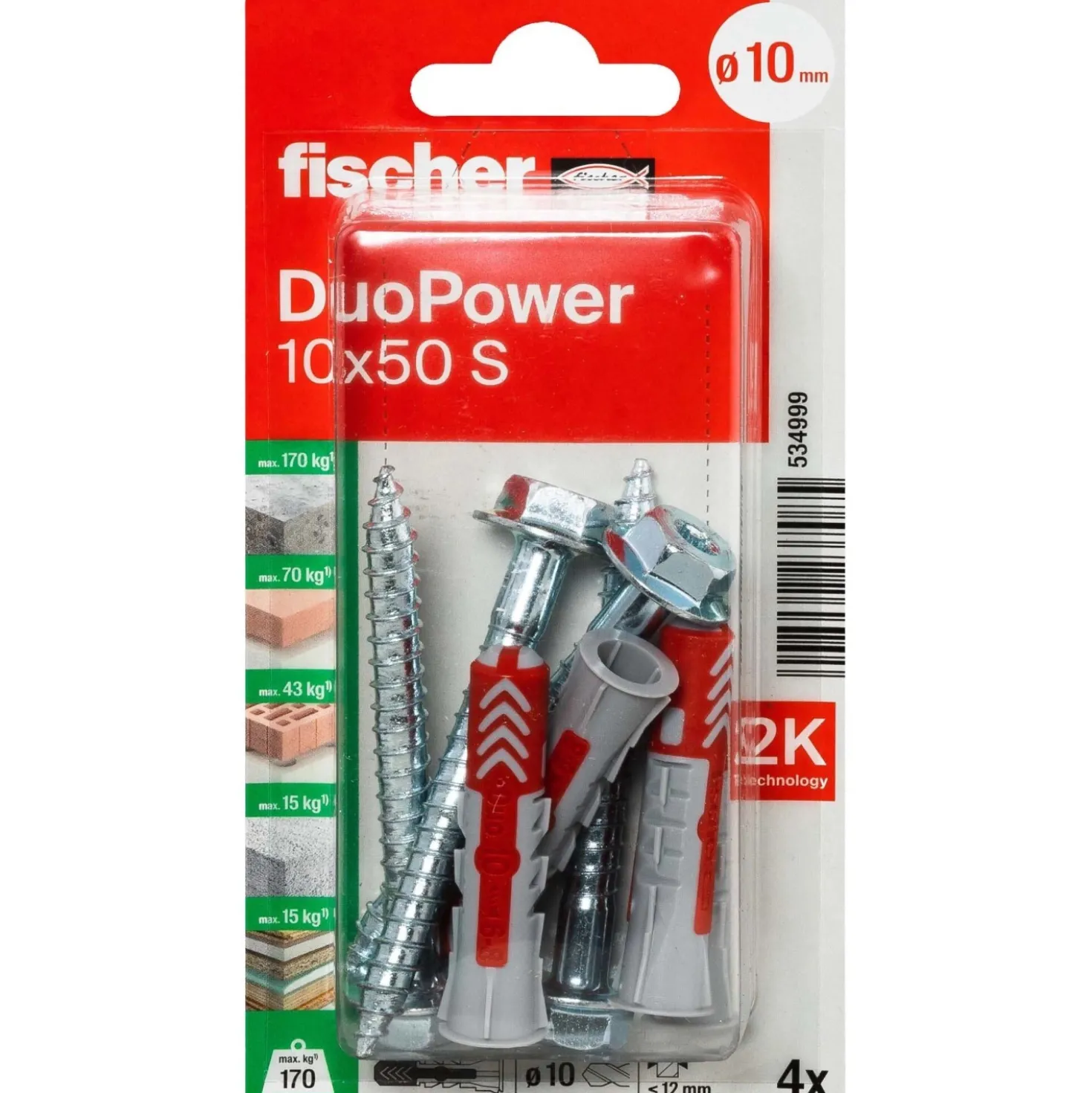 Tassello universale Fischer DuoPower 10x50 BM