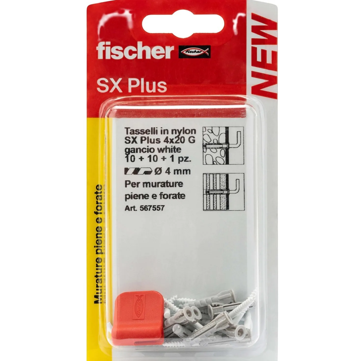 Tassello universale Fischer SX Ø 4 mm 20 pz