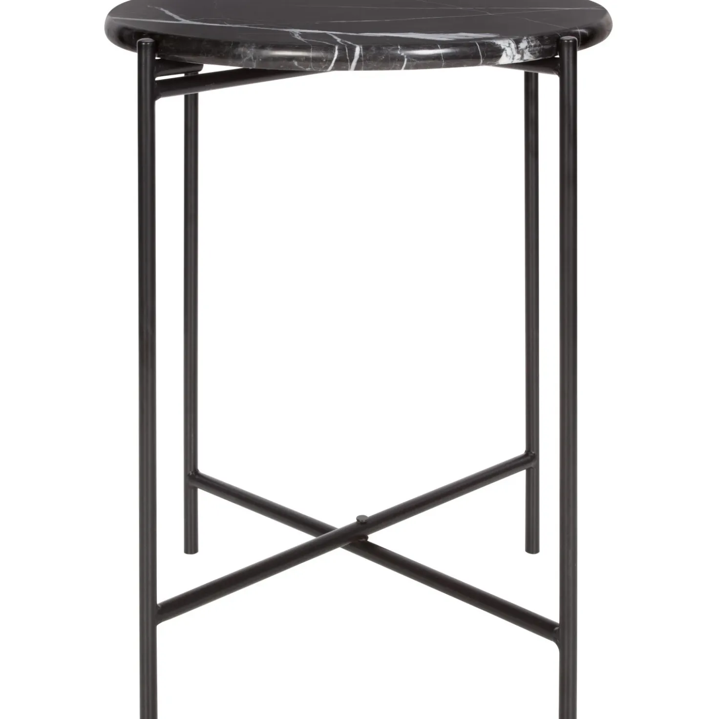 Tavolino con piano in marmo Midnight Mystery nero Ø 43 x H 50cm