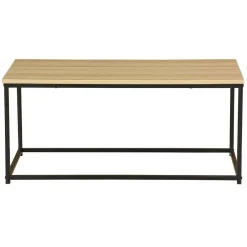 Tavolino con struttura in metallo e piano in MDF 90x48x40 cm sonoma
