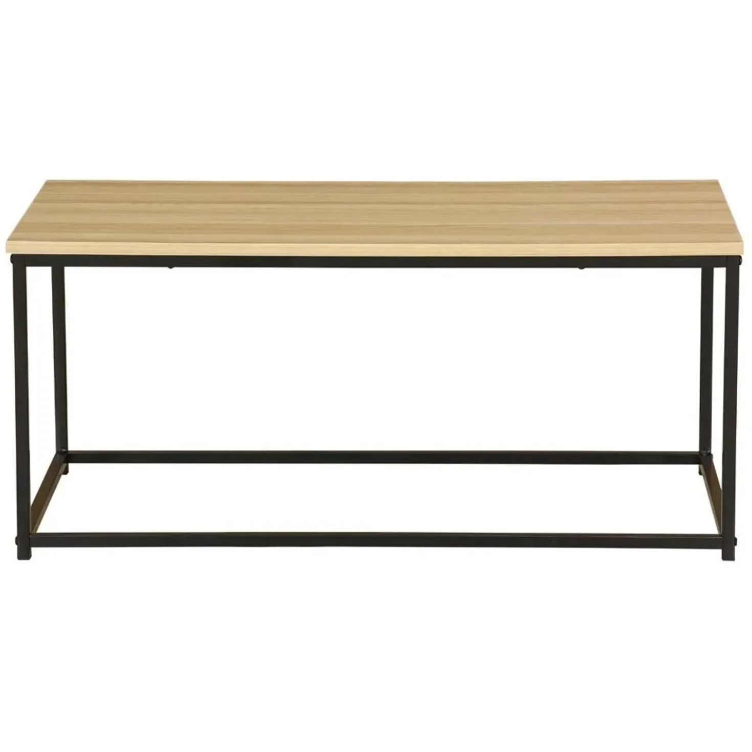 Tavolino con struttura in metallo e piano in MDF 90x48x40 cm sonoma