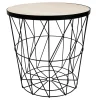 Tavolino contenitore kaori con top in mdf Ø 38X40 cm nero