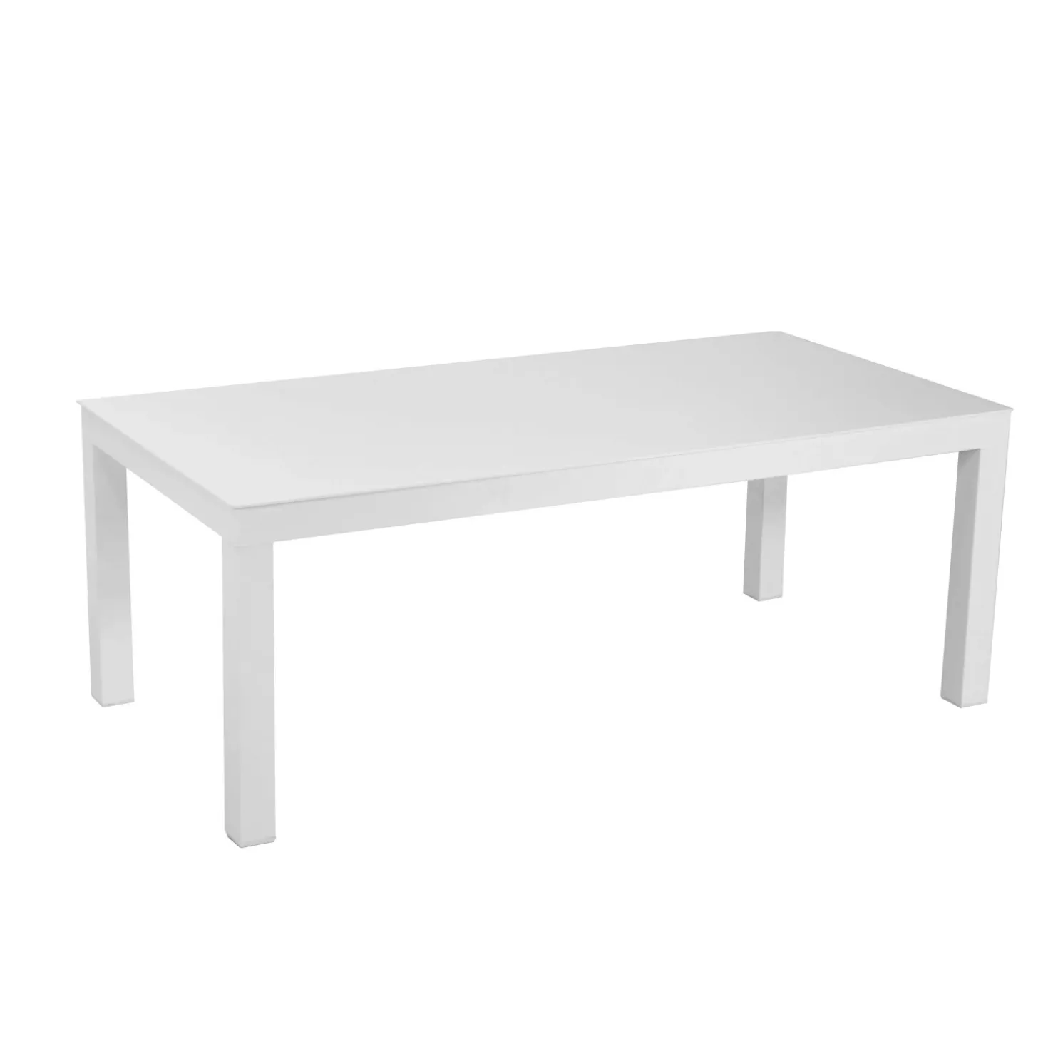 Tavolino da giardino in alluminio bianco 120x60x45 cm