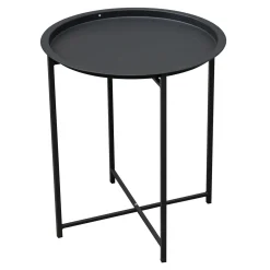 Tavolino da giardino in ferro antracite Ø 46x H 52 cm
