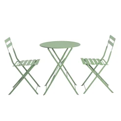 Tavolino e sedie da giardino Bistrot Austin in acciaio verde 2 posti