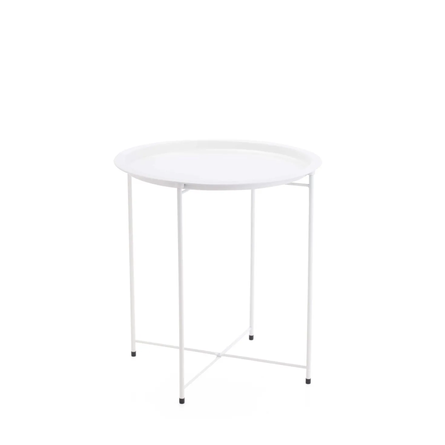 Tavolino pieghevole in metallo con vassoio 47x47x51 cm colori assortiti