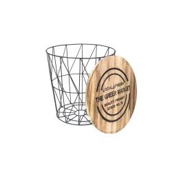 Tavolino rotondo con top in mdf 42x42x41 cm