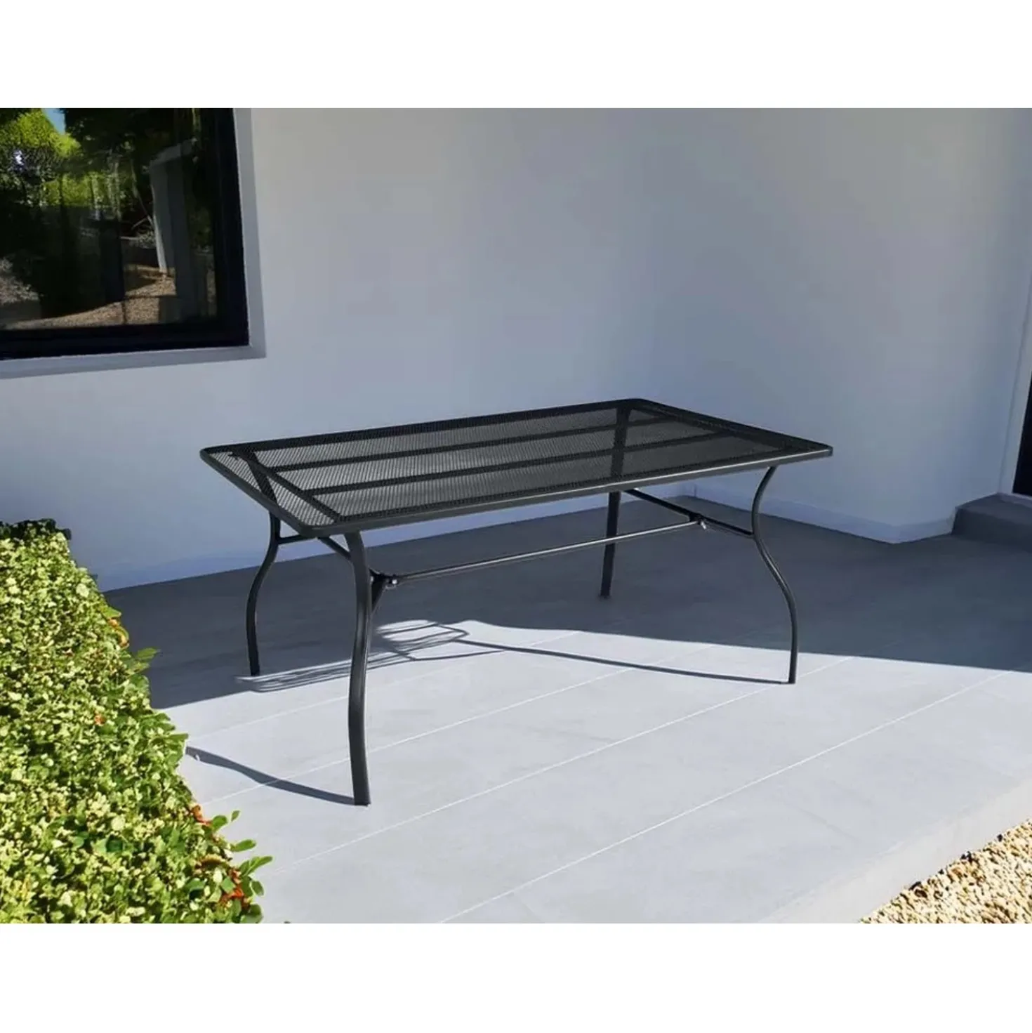 Tavolo a rete in ferro160x100 cm ferro antracite