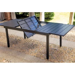 Tavolo allungabile da giardino in ferro grigio 156-213xH95 cm