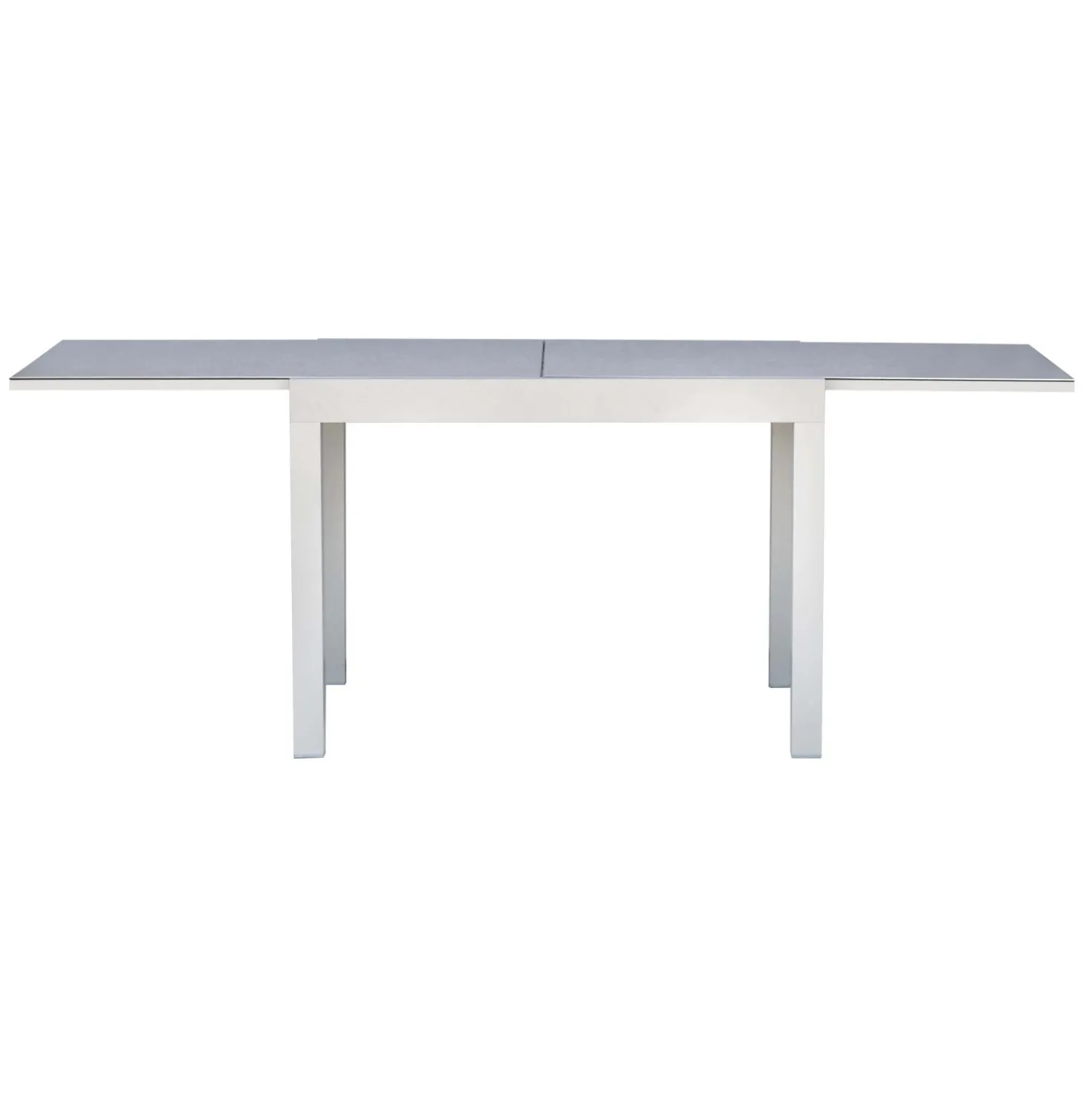 Tavolo allungabile da giardino in alluminio bianco 104-208xH75 cm
