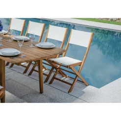 Tavolo allungabile da giardino in acacia 180/240x90 cm