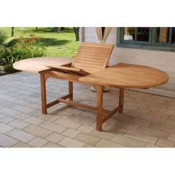Tavolo allungabile da giardino in teak 180/240 x 120 cm