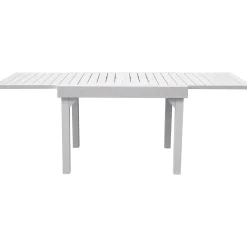 Tavolo allungabile da giardino in alluminio bianco 104-208x75 cm