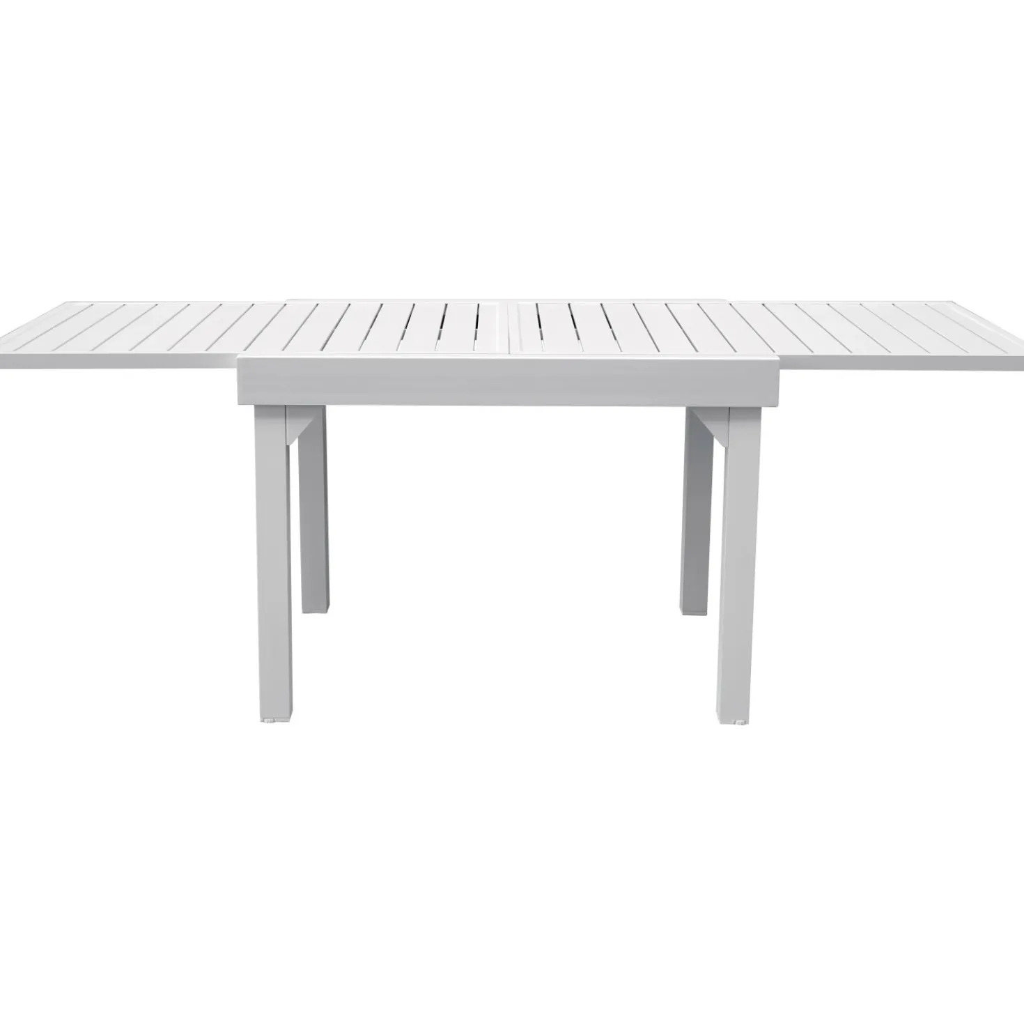 Tavolo allungabile da giardino in alluminio bianco 104-208x75 cm